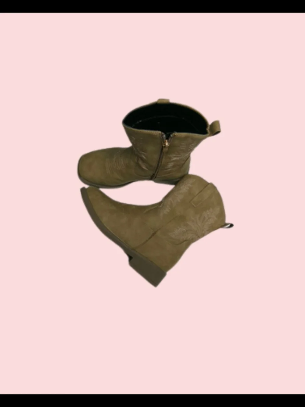 Girl’s Tan Western Short Boots - Classic Comfort